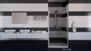 Плочки за баня колекция Plaza Black
